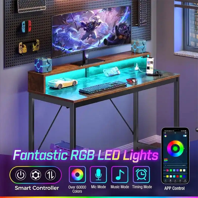Computer Desk 39 inch with LED Lights