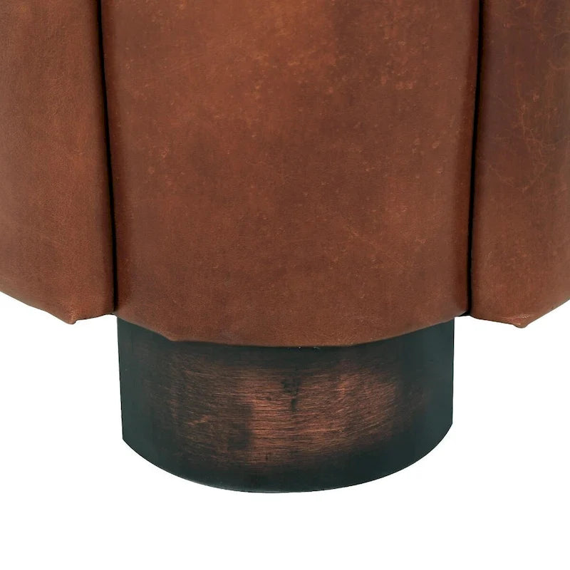 Pasargad Home Madison Top Grain Leather Armchair, Brown - W27.5xD30xH27