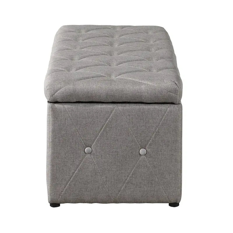 Rectangular Storage Ottoman Short velvet with 2 Set Ottomans
