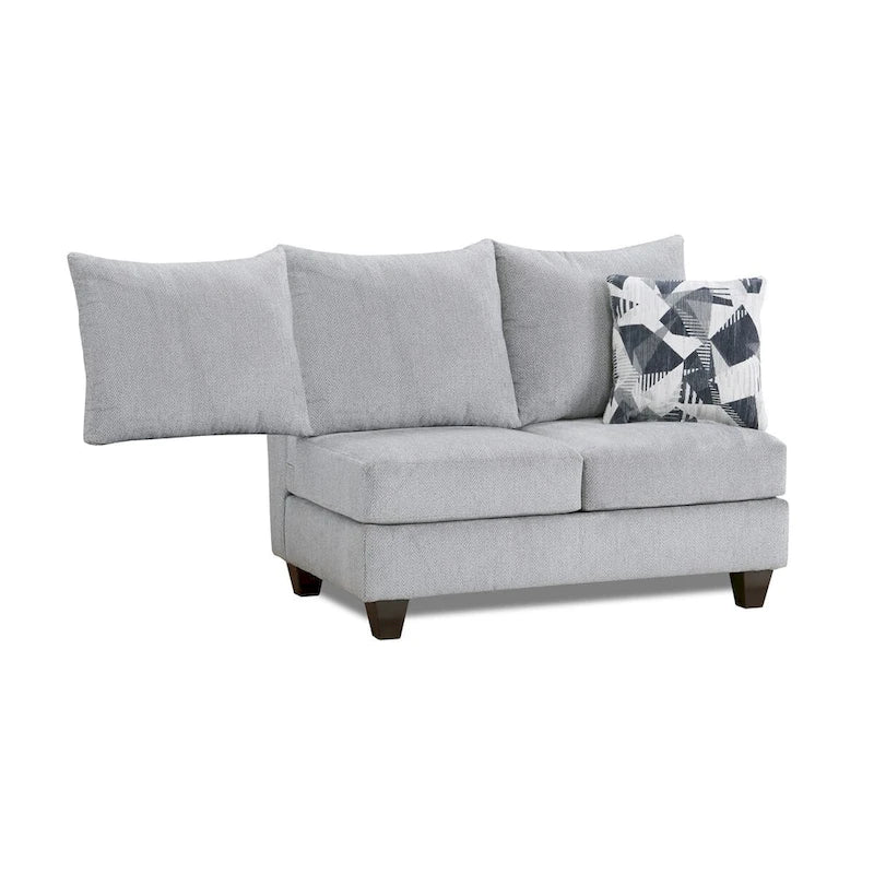 Roundhill Furniture Duleek 3-Piece Living Room Set, Herringbone Silver