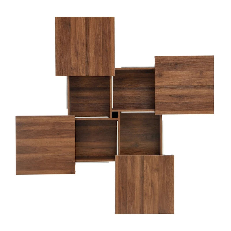Marble Veneer Coffee Table Sliding Top with Storage