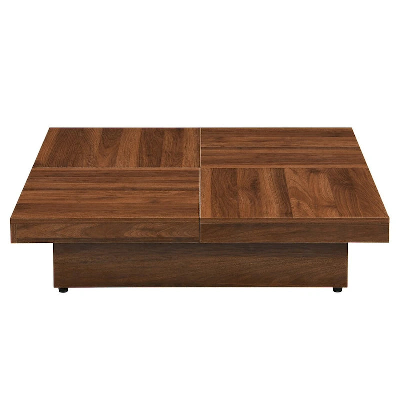 Marble Veneer Coffee Table Sliding Top with Storage