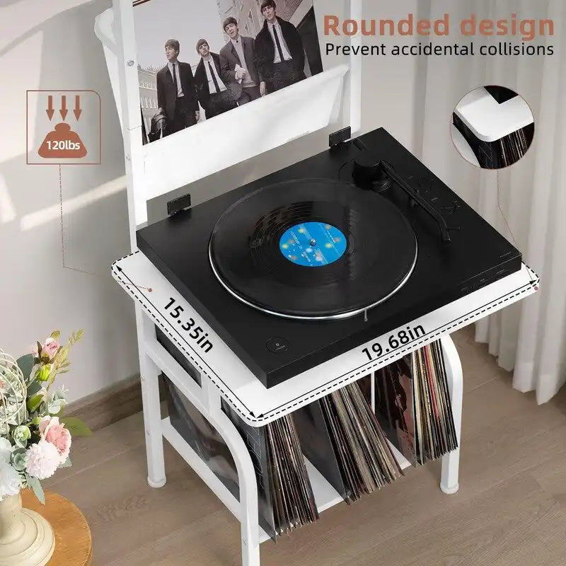 Tall Record Player Stand - 19.68 x 15.35 x 56.69 inches