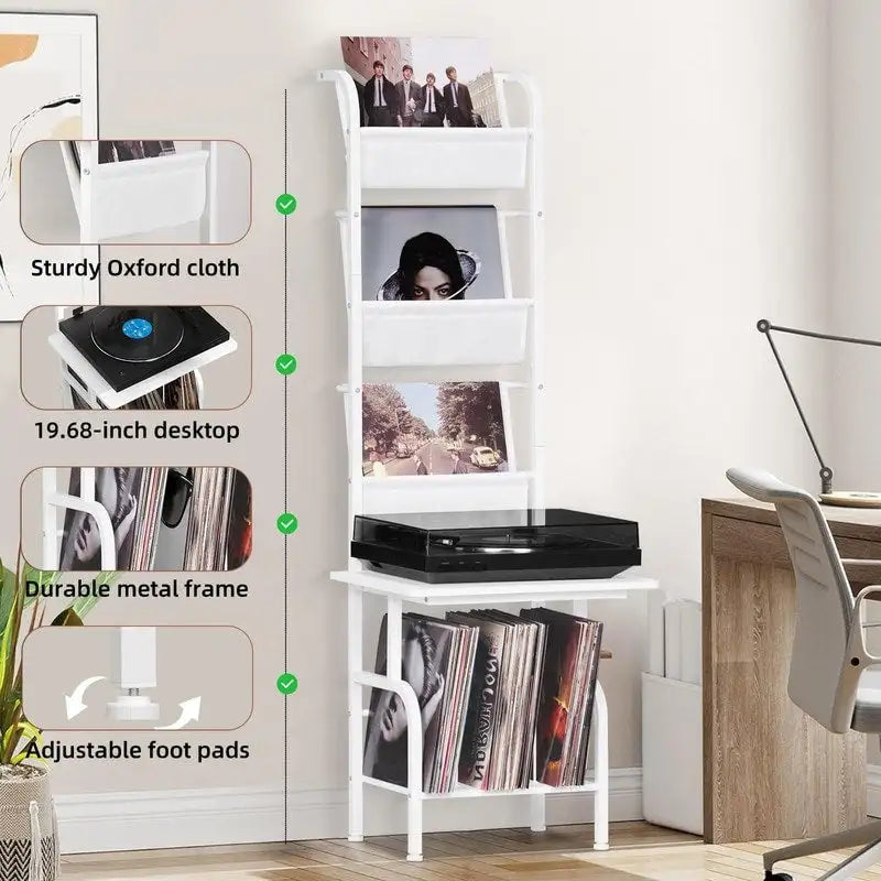 Tall Record Player Stand - 19.68 x 15.35 x 56.69 inches