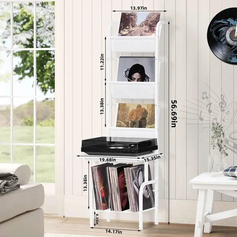 Tall Record Player Stand - 19.68 x 15.35 x 56.69 inches