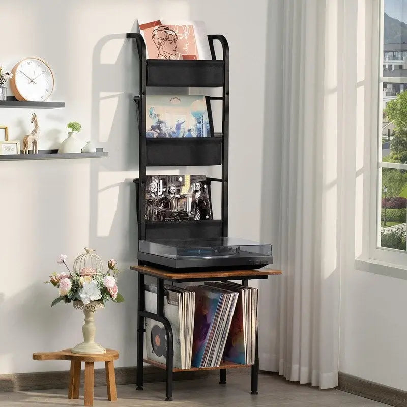 Tall Record Player Stand - 19.68 x 15.35 x 56.69 inches