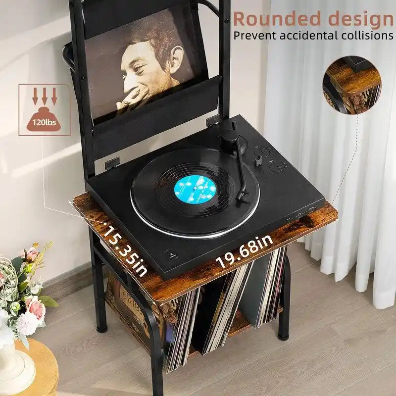 Tall Record Player Stand - 19.68 x 15.35 x 56.69 inches