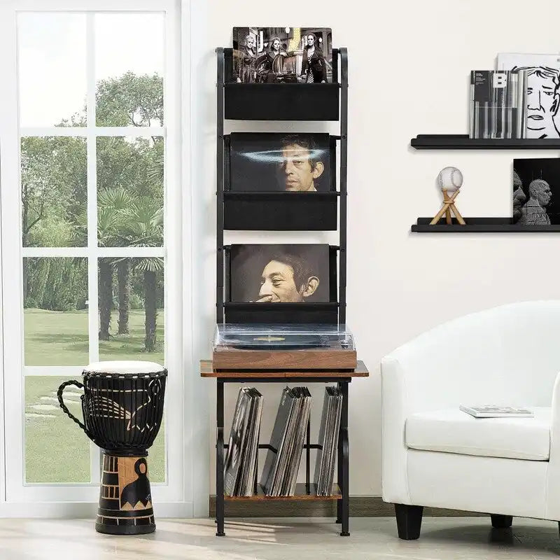 Tall Record Player Stand - 19.68 x 15.35 x 56.69 inches