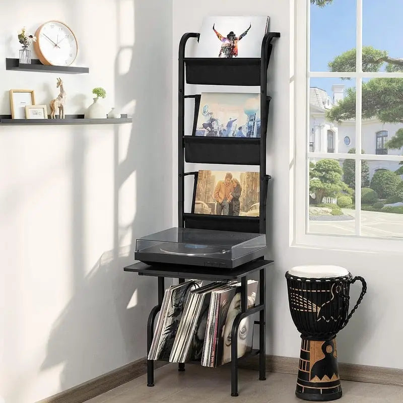Tall Record Player Stand - 19.68 x 15.35 x 56.69 inches