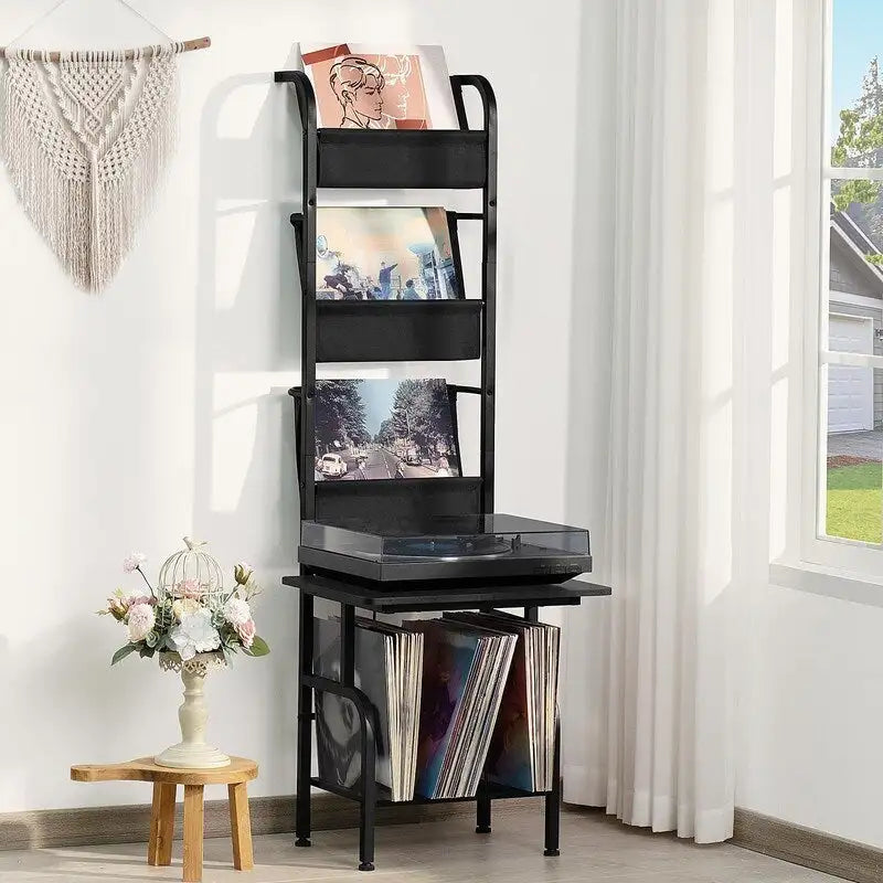 Tall Record Player Stand - 19.68 x 15.35 x 56.69 inches