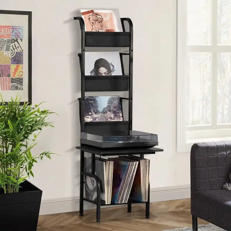 Tall Record Player Stand - 19.68 x 15.35 x 56.69 inches