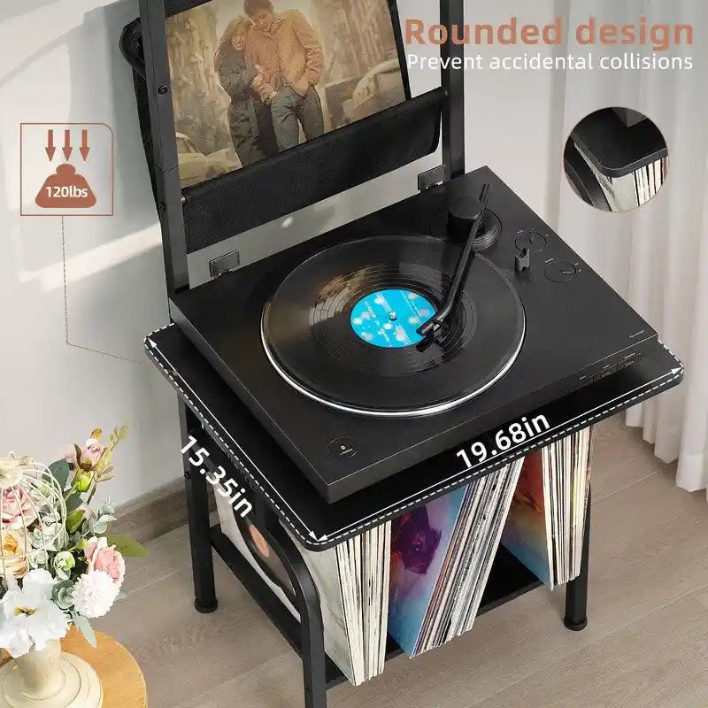 Tall Record Player Stand - 19.68 x 15.35 x 56.69 inches