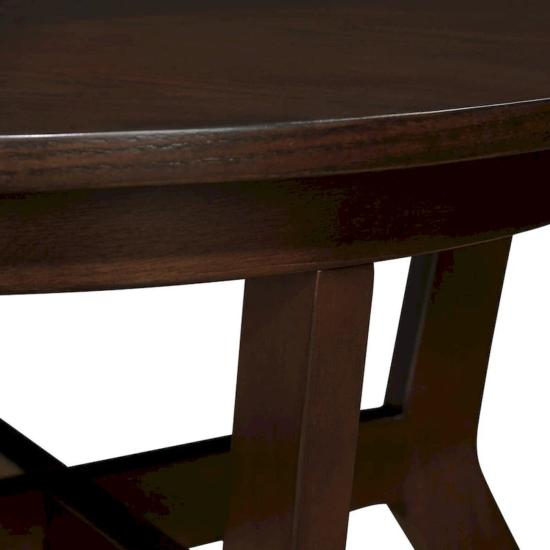 Mid Century Farmhouse 32inch Wood Round Coffee Table for Living Room