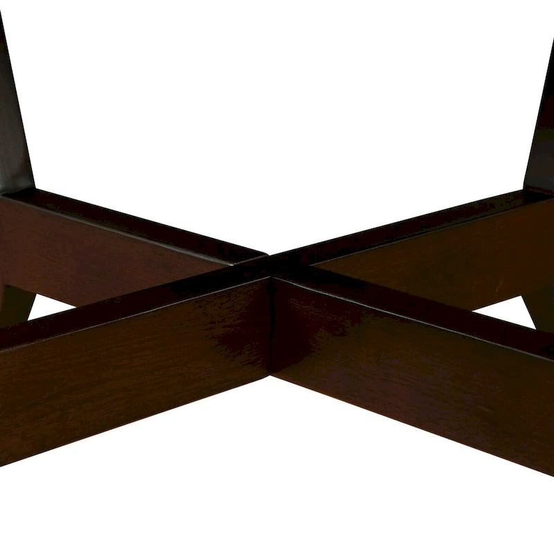 Mid Century Farmhouse 32inch Wood Round Coffee Table for Living Room
