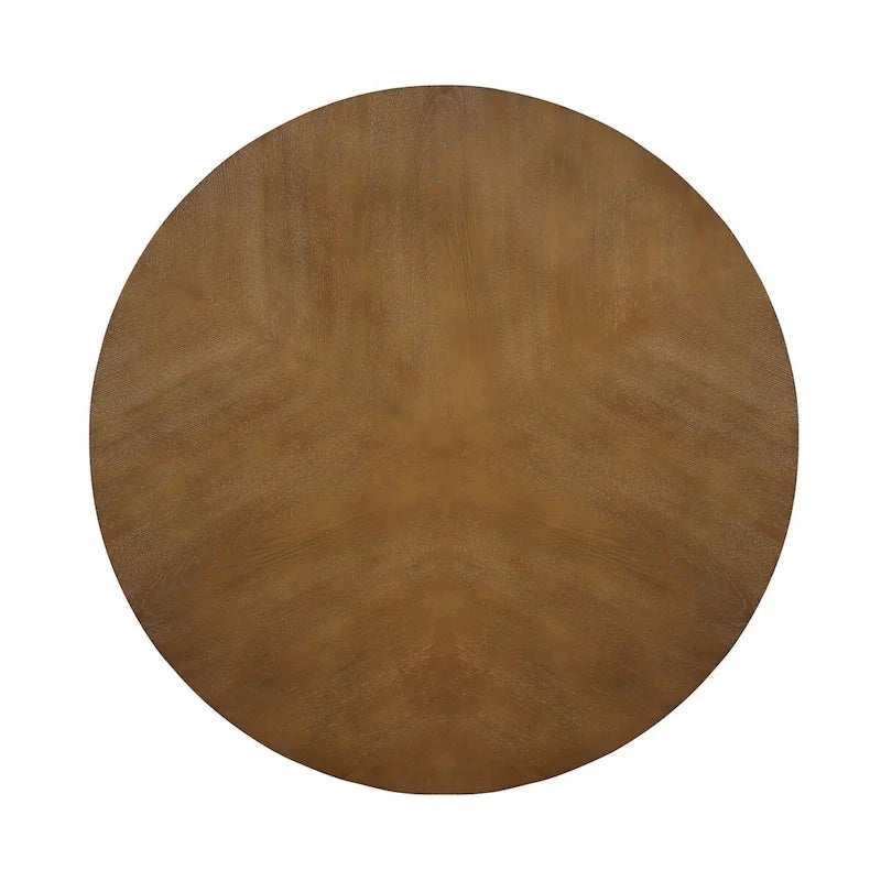 Mid Century Farmhouse 32inch Wood Round Coffee Table for Living Room