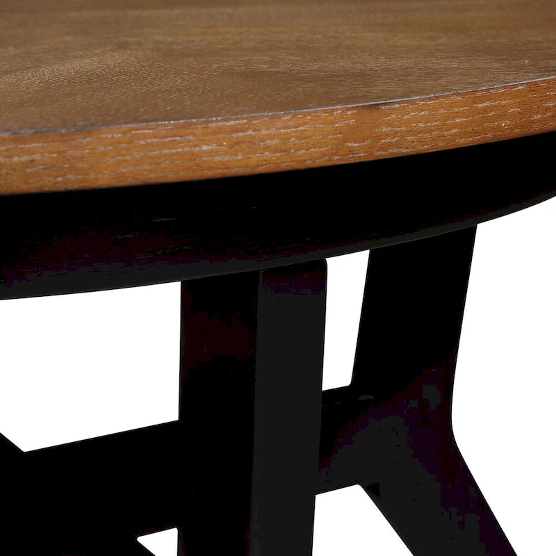 Mid Century Farmhouse 32inch Wood Round Coffee Table for Living Room