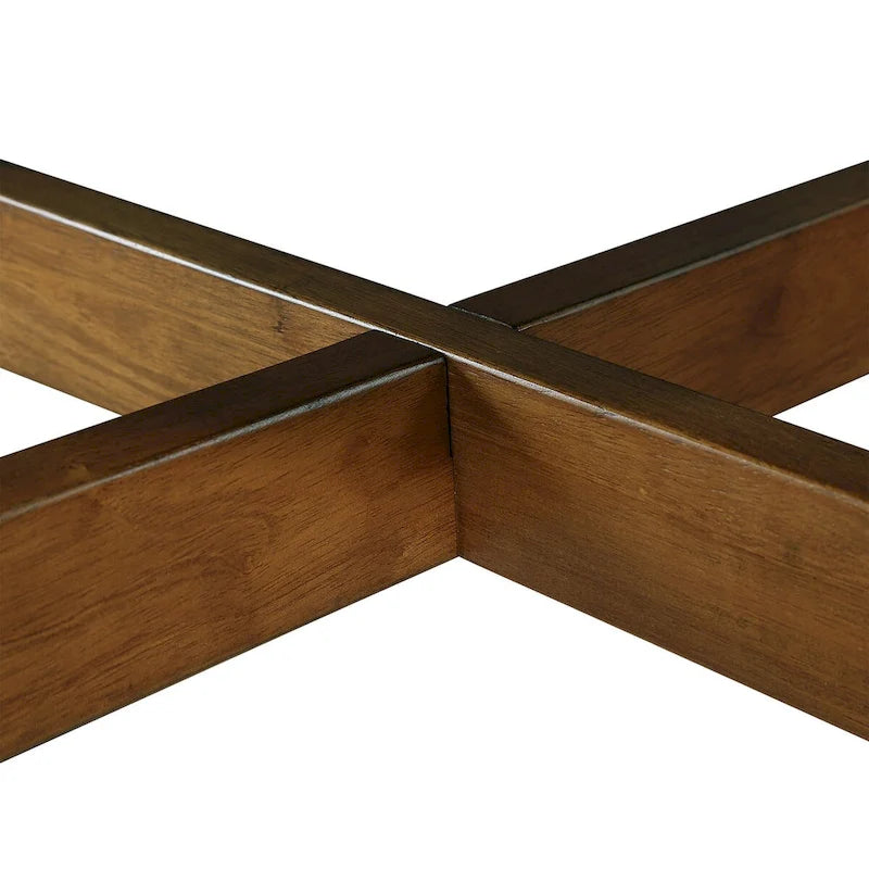 Mid Century Farmhouse 32inch Wood Round Coffee Table for Living Room
