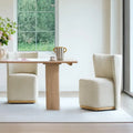 Brian Modern Dining Chairs with Casters&Wood Base Set of 2