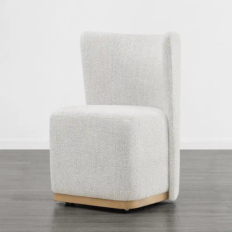 Brian Modern Dining Chairs with Casters&Wood Base Set of 2