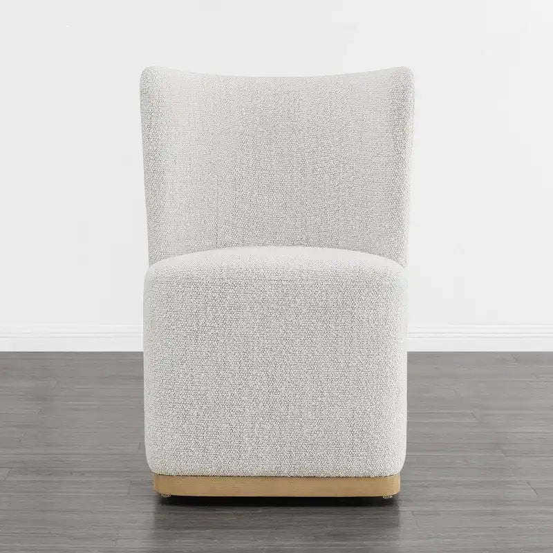 Brian Modern Dining Chairs with Casters&Wood Base Set of 2