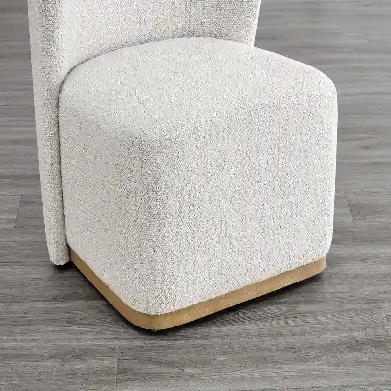 Brian Modern Dining Chairs with Casters&Wood Base Set of 2