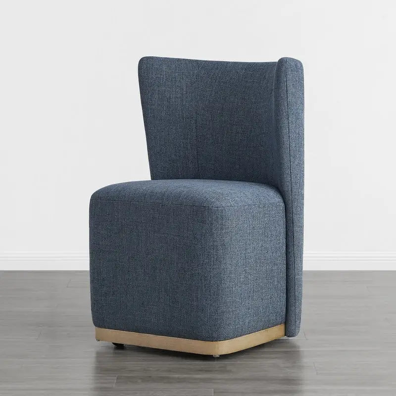 Brian Modern Dining Chairs with Casters&Wood Base Set of 2