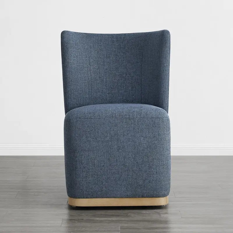 Brian Modern Dining Chairs with Casters&Wood Base Set of 2