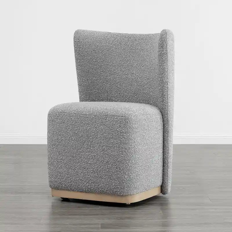 Brian Modern Dining Chairs with Casters&Wood Base Set of 2