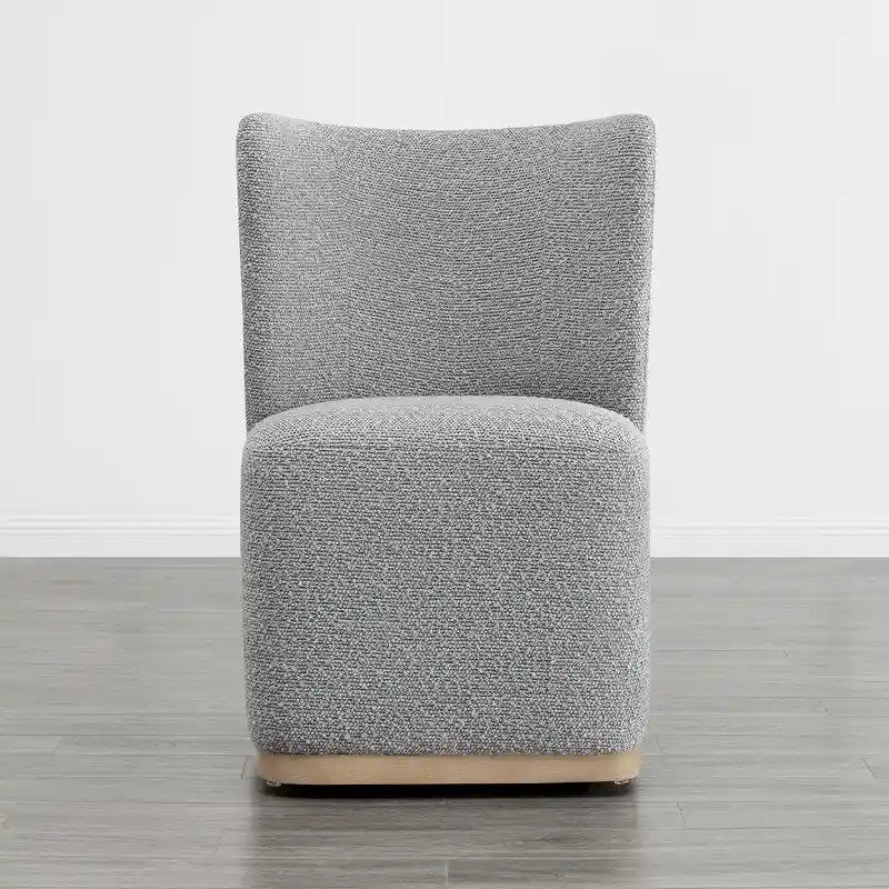 Brian Modern Dining Chairs with Casters&Wood Base Set of 2
