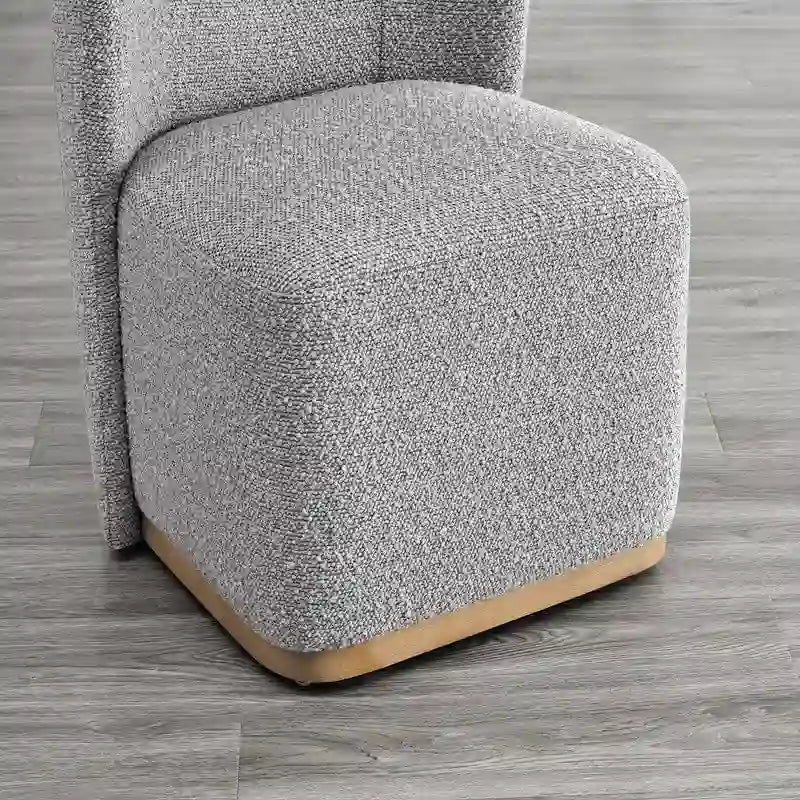 Brian Modern Dining Chairs with Casters&Wood Base Set of 2