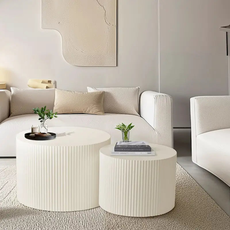 Wave Stripe Nesting Coffee Table Set for Living Room,Bedroom