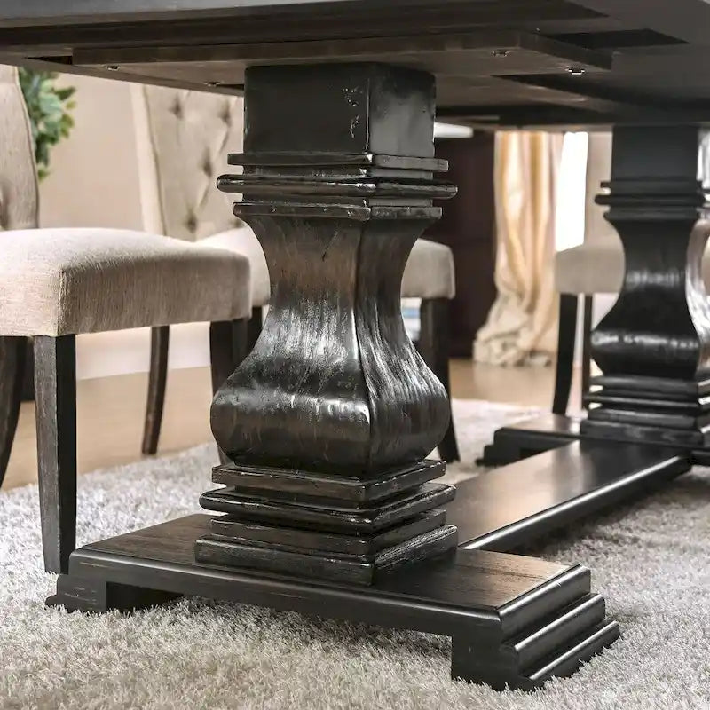 Kaolinovo Country Ivory Solid Wood 7-Piece Dining Table Set by Furniture of America