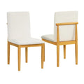 HomePop Modern Upholstered dining chair - Cream Textured Woven (Set of 2)