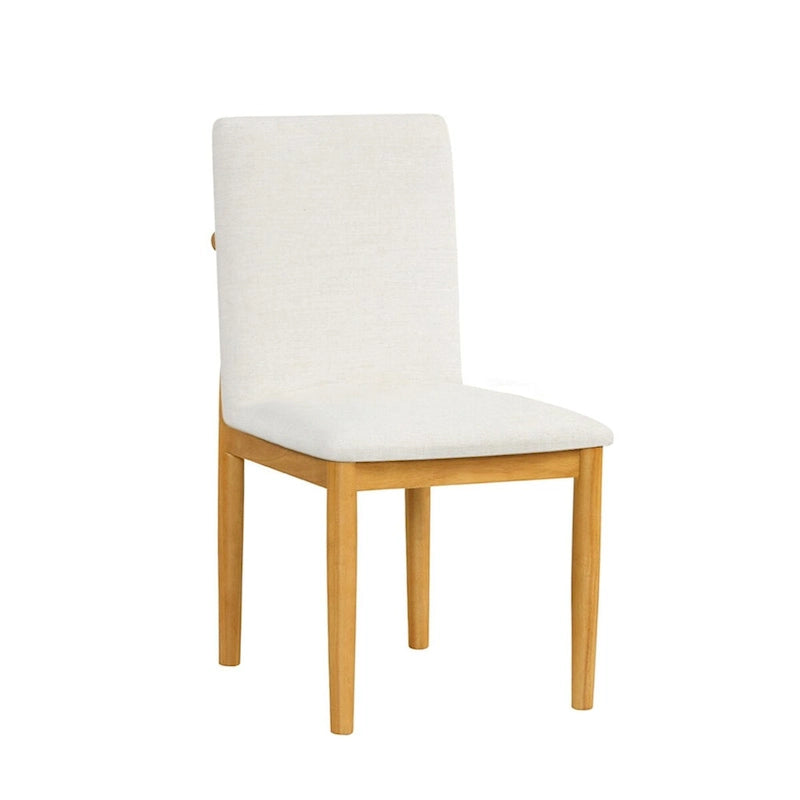 HomePop Modern Upholstered dining chair - Cream Textured Woven (Set of 2)