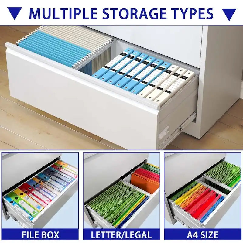 5 Drawer Lateral File Cabinet with Lock, for Legal/Letter/A4/F4 Size