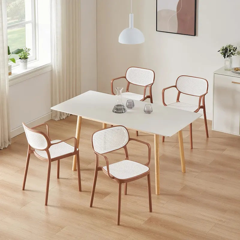 Art Leon Set of 2 Modern Stackable Indoor or Outdoor Dining Chair