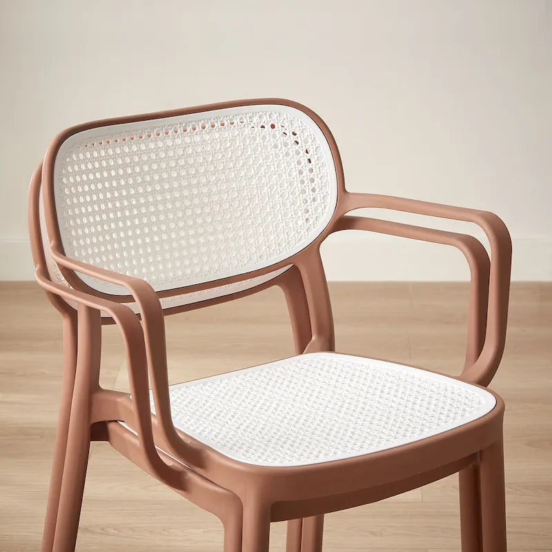 Art Leon Set of 2 Modern Stackable Indoor or Outdoor Dining Chair