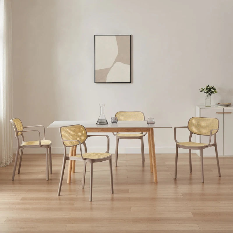 Art Leon Set of 2 Modern Stackable Indoor or Outdoor Dining Chair