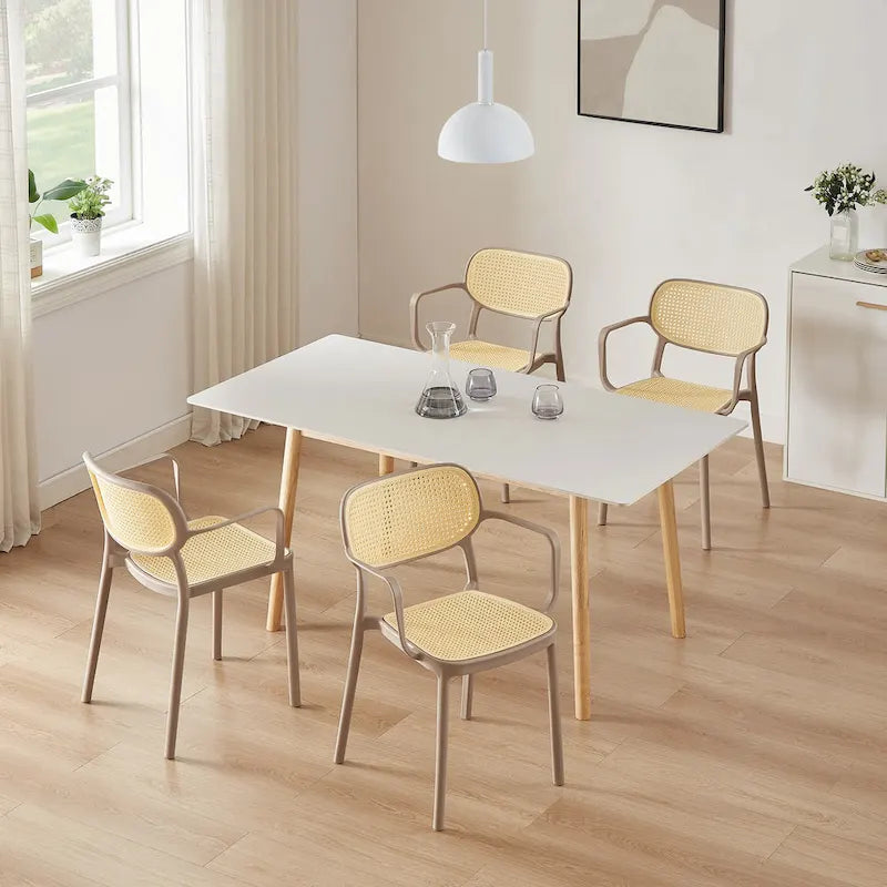 Art Leon Set of 2 Modern Stackable Indoor or Outdoor Dining Chair