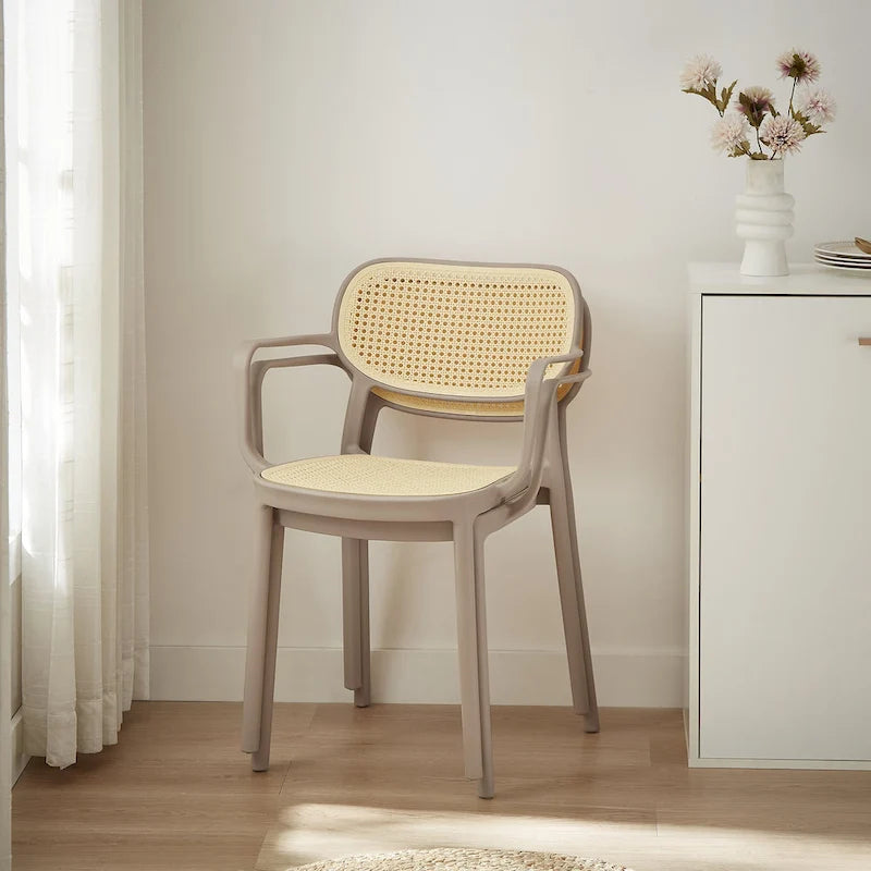 Art Leon Set of 2 Modern Stackable Indoor or Outdoor Dining Chair