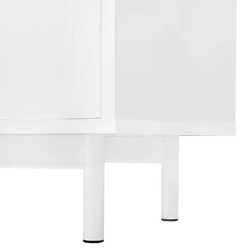 Wave Pattern Storage Cabinet with 2 Doors and 2 Drawers, Adjustable, Suitable for Study,Entrance and Living Room