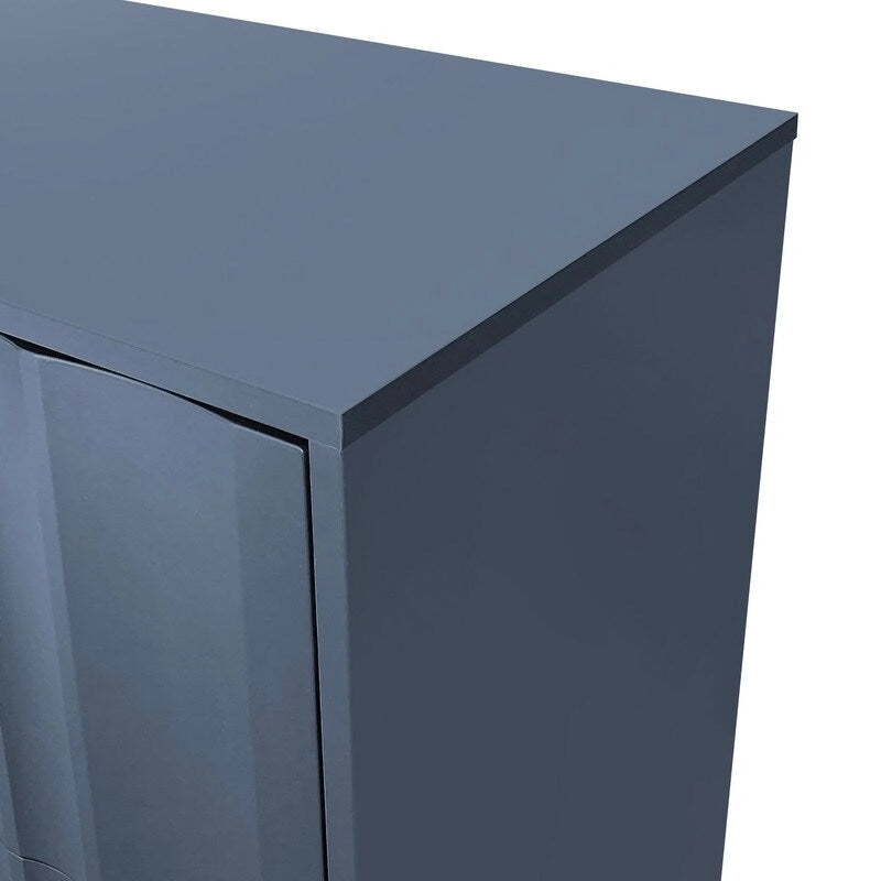 Wave Pattern Storage Cabinet with 2 Doors and 2 Drawers, Adjustable, Suitable for Study,Entrance and Living Room