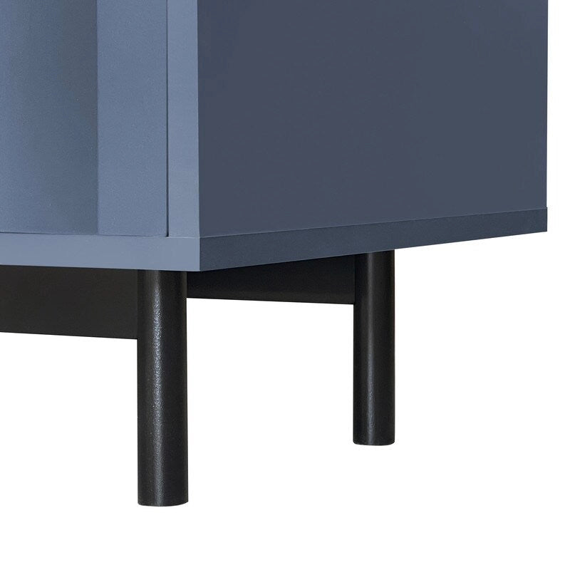Wave Pattern Storage Cabinet with 2 Doors and 2 Drawers, Adjustable, Suitable for Study,Entrance and Living Room