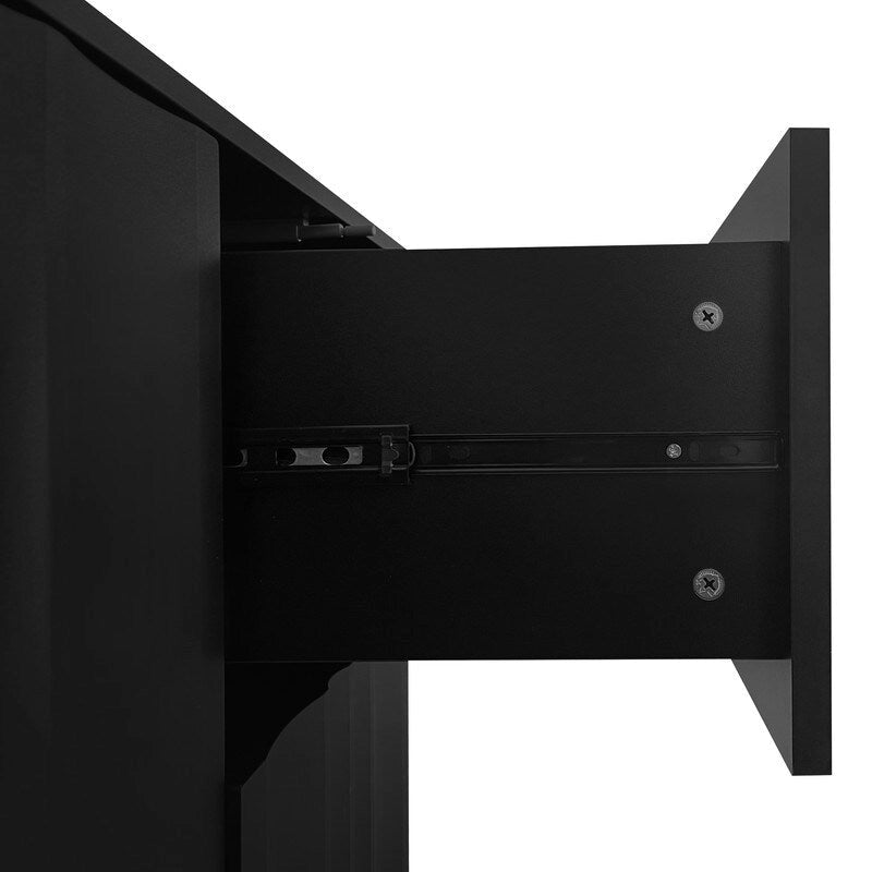 Wave Pattern Storage Cabinet with 2 Doors and 2 Drawers, Adjustable, Suitable for Study,Entrance and Living Room