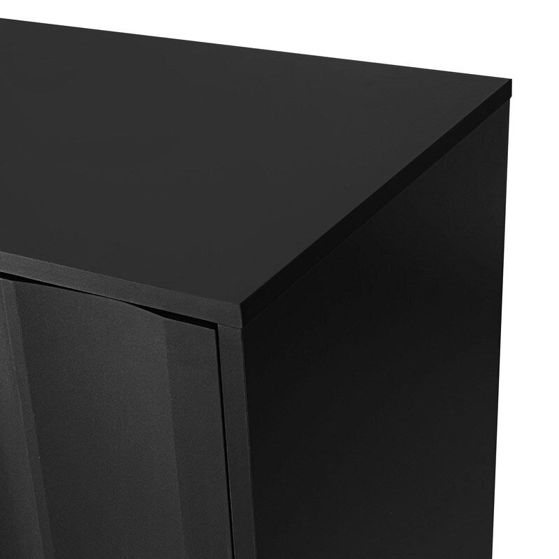 Wave Pattern Storage Cabinet with 2 Doors and 2 Drawers, Adjustable, Suitable for Study,Entrance and Living Room