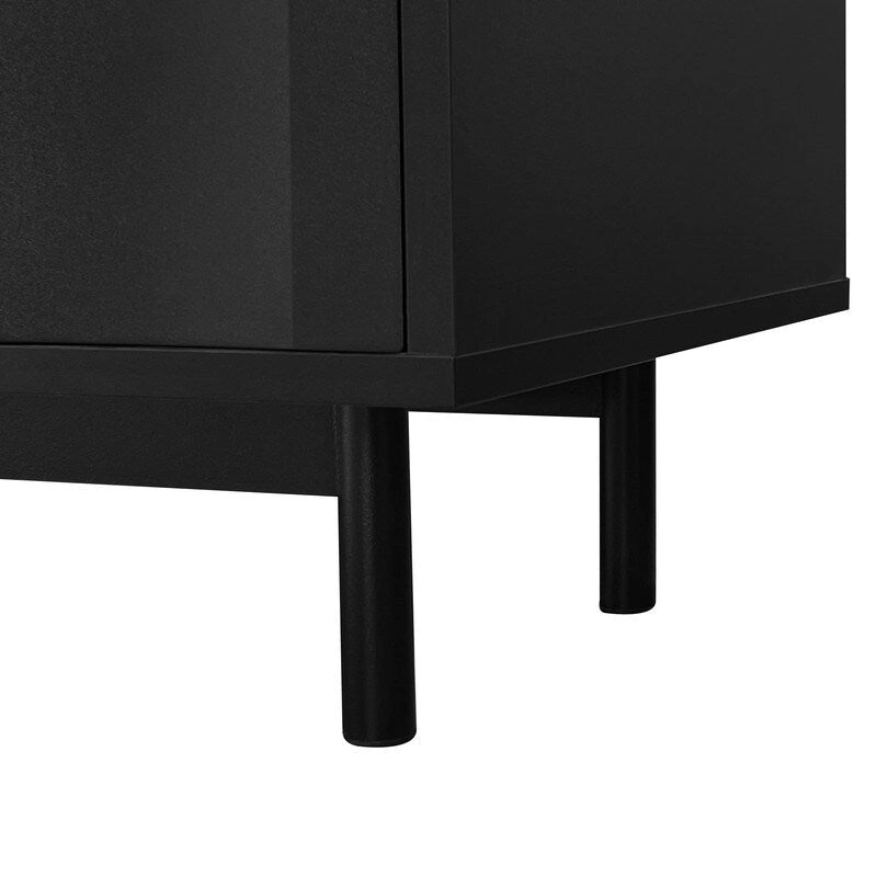Wave Pattern Storage Cabinet with 2 Doors and 2 Drawers, Adjustable, Suitable for Study,Entrance and Living Room