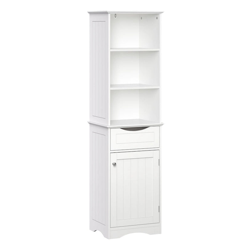RiverRidge Ashland Tall Bathroom Storage Linen Cabinet and Organizer with Drawer and Shelves