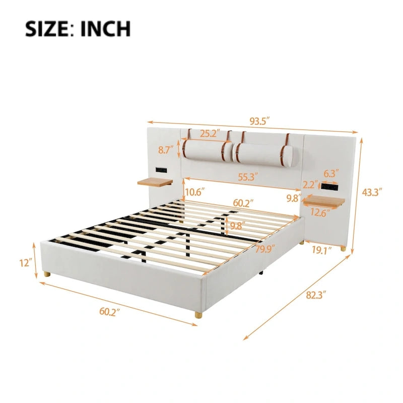 Queen Upholstered Platform Bed