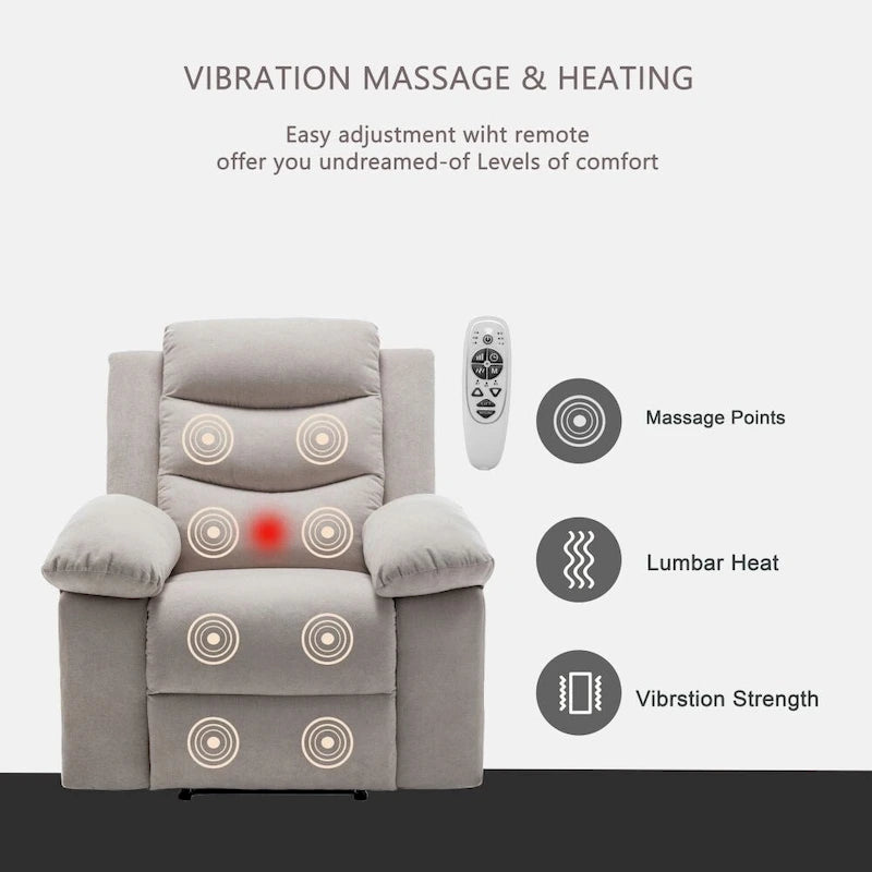 Power Recliner Chair with Adjustable Massage Function
